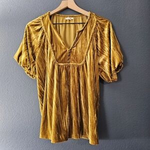Maurices • Ochre Velvet Blouse‎